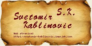 Svetomir Kablinović vizit kartica